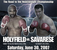 Evander Holyfield boxing with Lou Savarese and odds