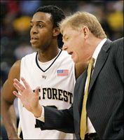 Wake Forest coach Skip Prosser dies from a heart attack