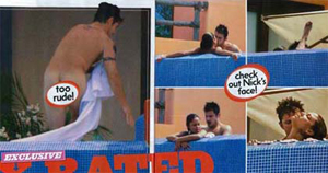 Nick Lachey hot tub pictures with Vanessa Minnillo